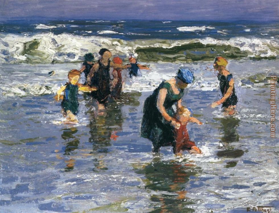 In the Surf painting - Edward Henry Potthast In the Surf art painting